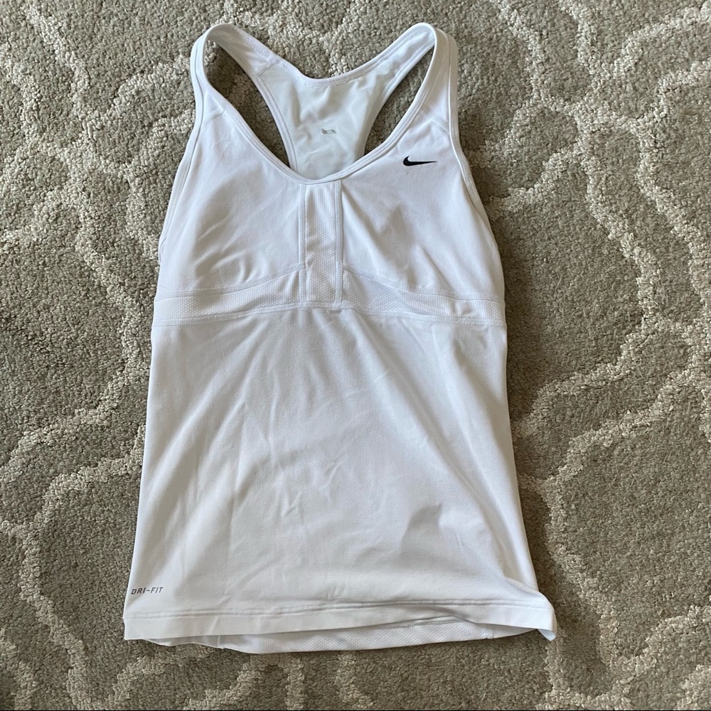 Nike womens white racer back workout top